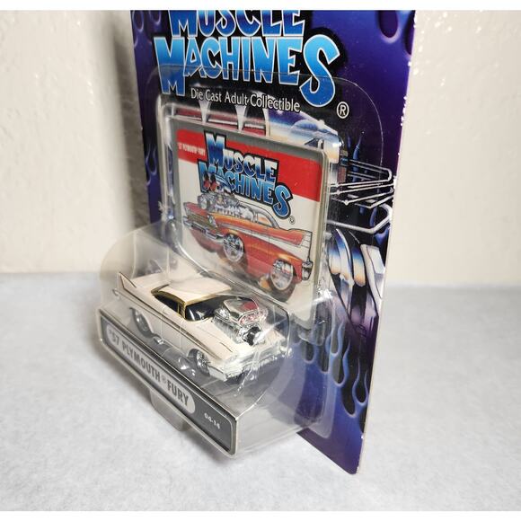 Muscle Machines '57 Plymouth Fury 04-14 White 1:64 Scale 2004 New Sealed - Picture 3 of 7